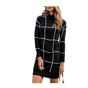 Plaid Turtle Neck Dress